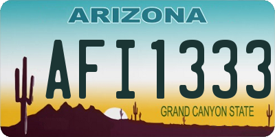 AZ license plate AFI1333