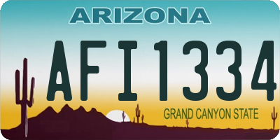 AZ license plate AFI1334