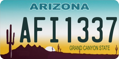 AZ license plate AFI1337
