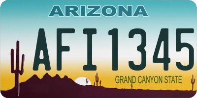 AZ license plate AFI1345