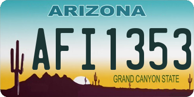 AZ license plate AFI1353