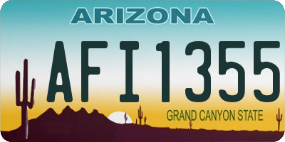 AZ license plate AFI1355