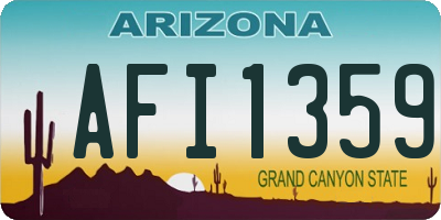 AZ license plate AFI1359