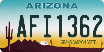 AZ license plate AFI1362