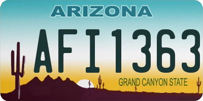 AZ license plate AFI1363