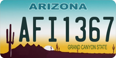 AZ license plate AFI1367