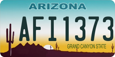 AZ license plate AFI1373