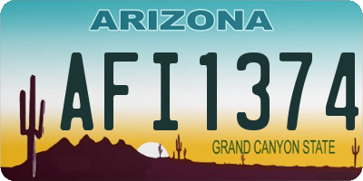 AZ license plate AFI1374
