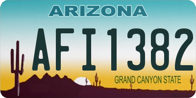 AZ license plate AFI1382