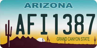 AZ license plate AFI1387