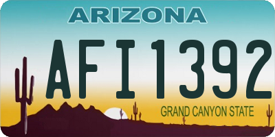 AZ license plate AFI1392