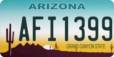AZ license plate AFI1399