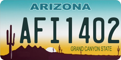 AZ license plate AFI1402
