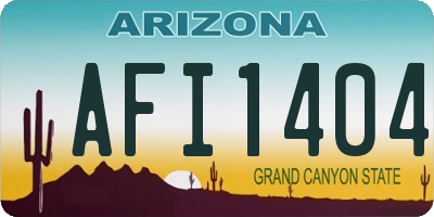 AZ license plate AFI1404