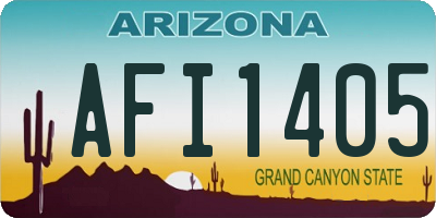AZ license plate AFI1405