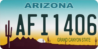 AZ license plate AFI1406