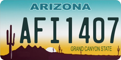 AZ license plate AFI1407