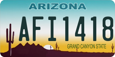 AZ license plate AFI1418