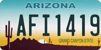AZ license plate AFI1419