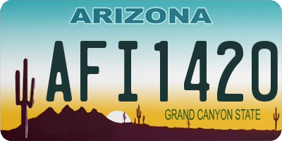 AZ license plate AFI1420