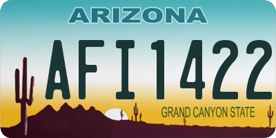AZ license plate AFI1422