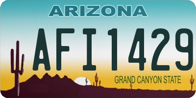 AZ license plate AFI1429