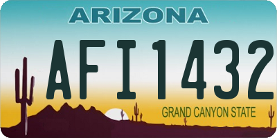 AZ license plate AFI1432