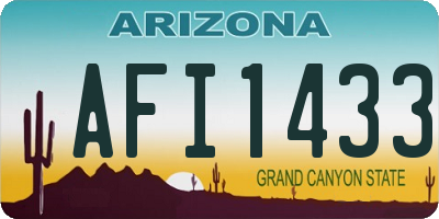 AZ license plate AFI1433