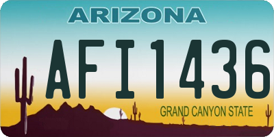 AZ license plate AFI1436