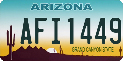 AZ license plate AFI1449