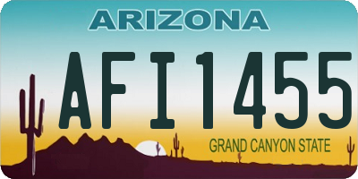 AZ license plate AFI1455