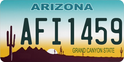 AZ license plate AFI1459