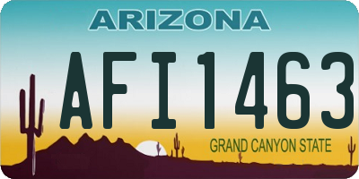 AZ license plate AFI1463