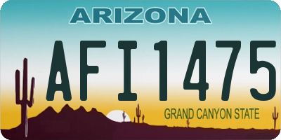 AZ license plate AFI1475