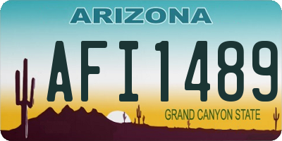 AZ license plate AFI1489