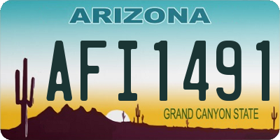 AZ license plate AFI1491