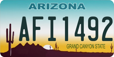 AZ license plate AFI1492