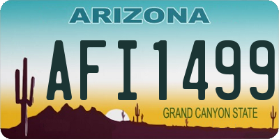 AZ license plate AFI1499
