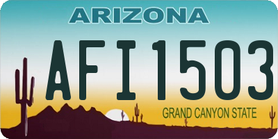 AZ license plate AFI1503