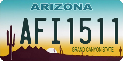 AZ license plate AFI1511