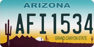 AZ license plate AFI1534