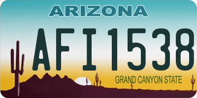AZ license plate AFI1538