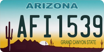 AZ license plate AFI1539