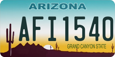 AZ license plate AFI1540