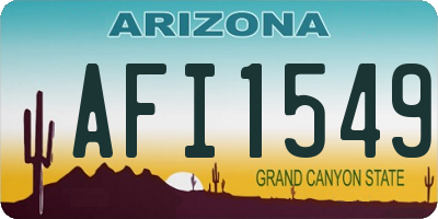 AZ license plate AFI1549