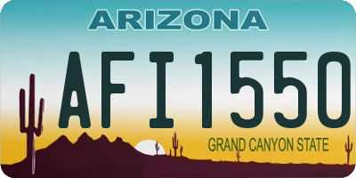 AZ license plate AFI1550