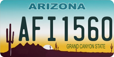 AZ license plate AFI1560