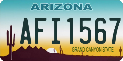AZ license plate AFI1567