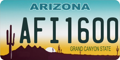 AZ license plate AFI1600