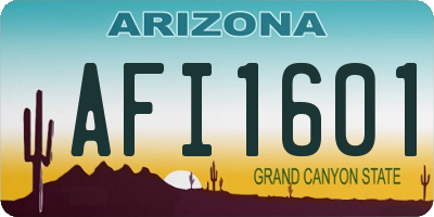 AZ license plate AFI1601